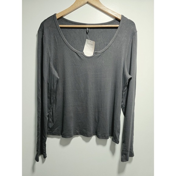 BTFBM Tops - BTFBM Women's Blouse Top Long Sleeve Dark Gray Size XXL